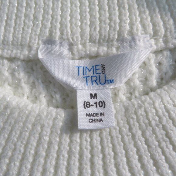 Time and Tru White OFF Cream Pullover Women’s Sweater M (8-10) - Picture 7 of 9
